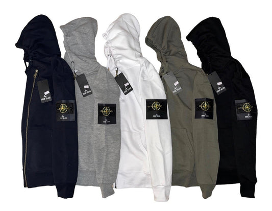 Felpa con zip blu - STONE ISLAND
