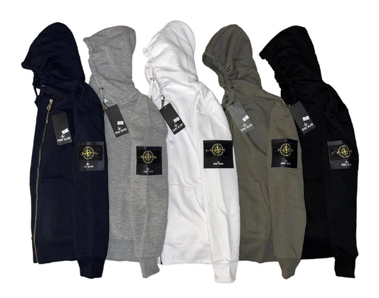 Felpa verde con zip - STONE ISLAND
